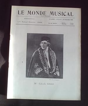Le monde musicale - N°8-9 Septembre 1938