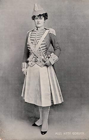 Miss Kitty Gordon Edwardian Actress in Military Costume Old Postcard