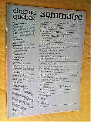 Cinéma Québec, vol. 2, no 10, juillet-août 1973