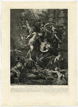 Antique Master Print-NAISSANCE-BIRTH OF MARIA DE MEDICI-Rubens-Duchange-1710