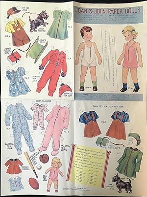 Uncut Joan & John Paper Dolls Promote Talon Zippers