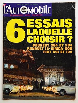 L'AUTOMOBILE n° 284 janvier 1970, Peugeot 204 et 304, R 12, Simca 1100, Fiat 124 et 128