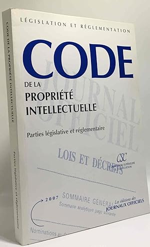 Code de la propriété intellectuelle : Texte mis à jour au 25 juin 2007