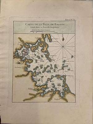 Carte de la Baye de Baston Situee dans la Nouvelle Angleterre