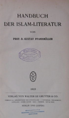Handbuch der Islam-Literatur.