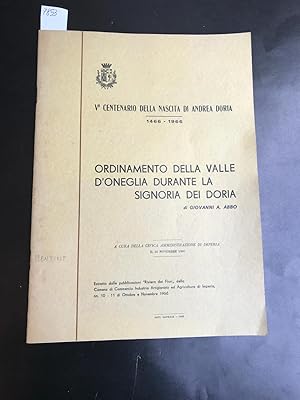 Ordinamento della valle d'Oneglia durante la signoria dei Doria a cura della civica amministrazio...