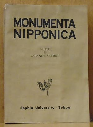 Monumenta Nipponica Journal: Studies in Japanese Culture, Past and Present, Volume III No. 1 and ...
