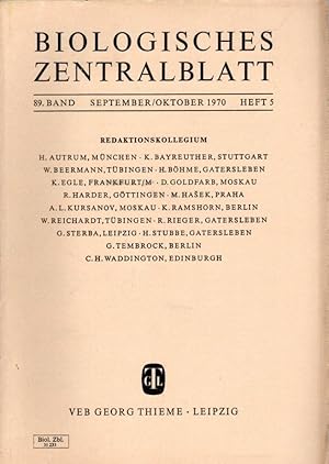 Biologisches Zentralblatt, 89. Band (1970), Heft 5