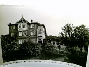 Sitzendorf im Schwarzatal / Thüringer Wald. Hotel Annafels. Alte AK s/w. ungel., Gebäudeansicht, See