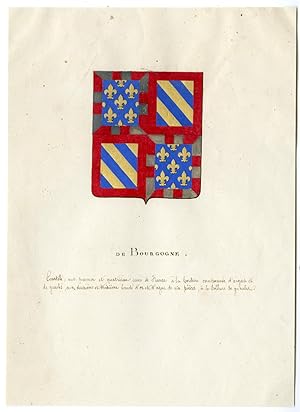 Antique Drawing-COAT OF ARMS-BOURGOGNE-Anonymous-19th.c.