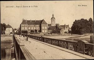 Ansichtskarte / Postkarte Seurre Cote d'Or, Pont de Entree de la Ville