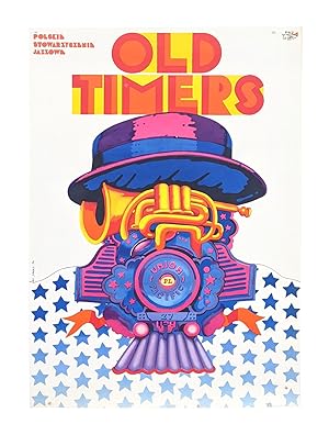 Polish Jazz Society "Old Timers" poster - Locomotive and trumpet hybrid