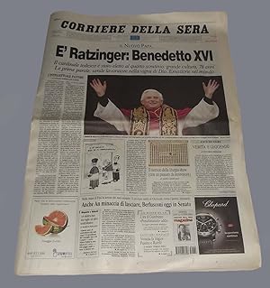 Corriere della Sera 20 Aprile 2005 Papa Ratzinger Benedetto XVI Papi