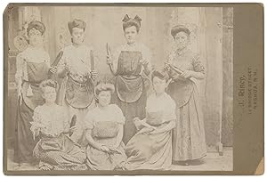 Cabinet Card Portrait of a Group of Female Mill Workers in Nashua, N.H. c. 1880-1890