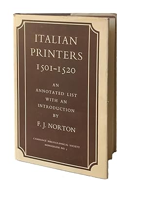 Italian Printers 1501-1520: An Annotated List