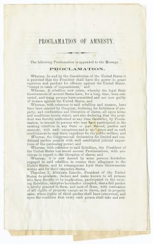 PROCLAMATION OF AMNESTY. THE FOLLOWING PROCLAMATION IS APPENDED TO THE MESSAGE. PROCLAMATION [cap...