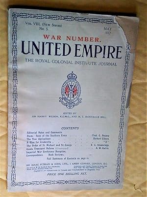 United Empire - The Royal Colonial Institute Journal, War Number, Vol VIII (New Series) No 5, May...