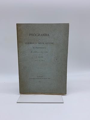 Programma e sommario delle lezioni di paleografia date nell'Archivio di Stato in Torino
