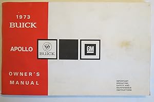 1973 BUICK APOLLO OWNER'S MANUAL