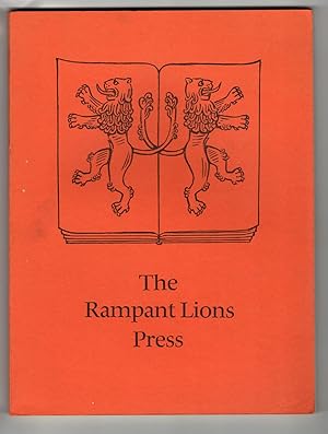 The Rampant Lions Press: A printing workshop through five decades