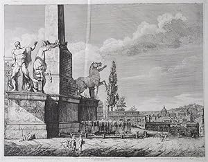 Veduta Generale dei Gran Colossi sul Monte Quirinale dal Volgo Monte Cavallo.