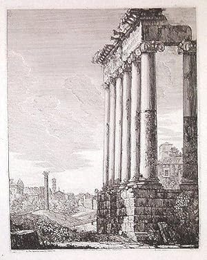 Veduta dei grandiosissimi del Tempio di Giove, dal volgo il frontespizio di Nerone, sul Monte Qui...