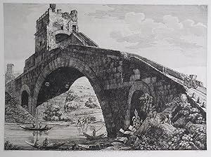 Veduta del Ponte Salario. Questo, fu fabbricato da Narsete sull'Anione due miglia lontano da Roma...