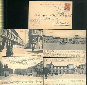 Cinque belle cartoline di Torino, illustrate e animate inviate a Bianca Marzocchi