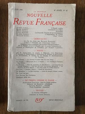 Albert Camus Ionesco Dormois Rougier Goyen Nouvelle revue française numéro 42 Juin 1956 - Plusieu...