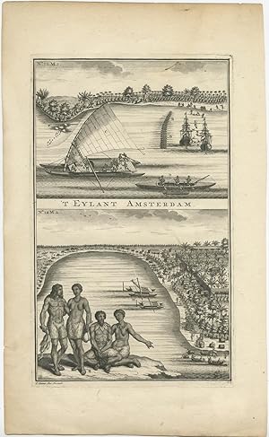 Antique Print of Amsterdam Island by Valentijn (1726)