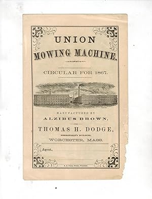 UNION MOWING MACHINE CIRCULAR FOR 1867