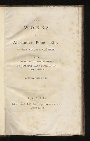 The Works. In 9 Volumes, Complete. With Notes and Illustrations by Joseph Warton, D. D. and Others.