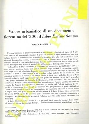 Valore urbanistico di un documento fiorentino del '200: il Liber Extimationum.