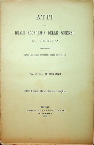 Atti Della Reale Accademia Delle Scienze Di Torino Pubblicati Dagli Accademici Segretari Delle Du...
