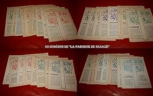 40 NUMÉROS DE "LA PAROISSE DE RENAZÉ" (EN MAYENNE) DU N° 1 DE FÉVRIER 1954 AU N° 40 DE JUILLET 1960.