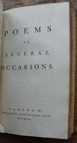Poems on Several Occasions [Bound With] The Union; Or, Select Scots and English Poems