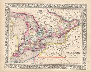 Map of Canada West in Counties