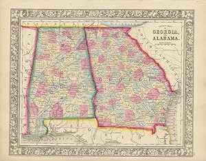 County Map of Georgia and Alabama