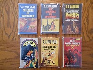 Seven (7) Book A.E. Van Vogt Paperback Lot, including: Children of Tomorrow; The Darkness on Diam...