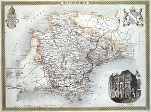 DEVON, Thomas Moule, Original Antique County Map c1840