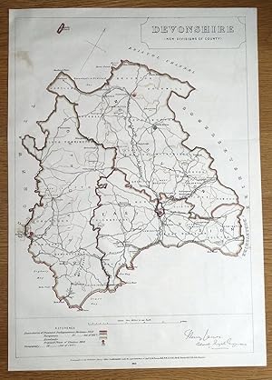 DEVON, H.James original antique county map 1868