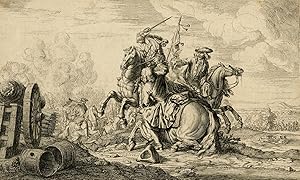 Rare Antique Master Print-HISTORY-BATTLE OF CREMONA-SPANISH WAR-Martin-ca. 1710