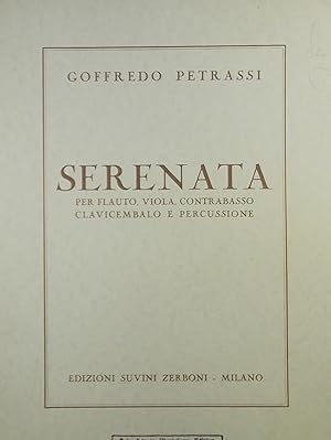 Serenata, per Flauto, Viola, Contrabasso, Clavicembalo e Percussione, Score & Parts