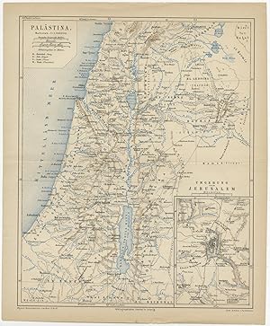Antique Map of Palestine by Meyer (c.1908)