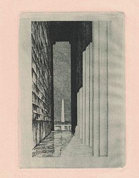View of the Washington Monument, Washington, D.C. Original etching.