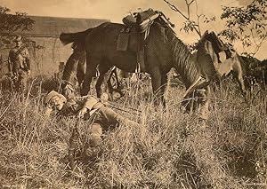 Boer War Tired Out Military Soldiers Sleeping In Battle Rare Photo Postcard