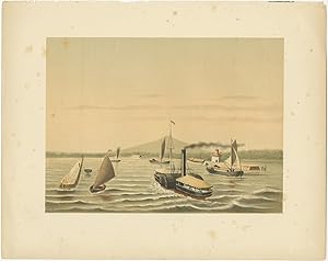 Antique Print of the Ciliwung Paddle Steamer by M.T.H. Perelaer (1888)