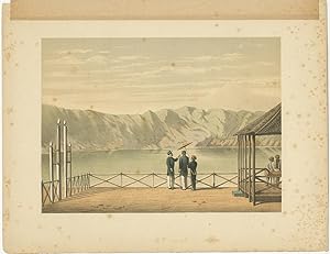 Antique Print of the Crater Lake on Java by M.T.H. Perelaer (1888)