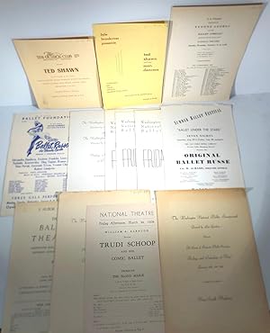 Collection of Thirteen (13) Programs. Ballet. Music. Washington D.C. 1930s-1940s