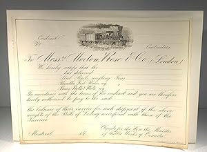 Public Works of Canada. Blank Form to Authorize a Payment by Morton, Rose & Co. for Railroad Cons...
